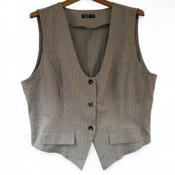 SHEIN Curves Pin Stripe Vest 2XL