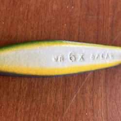Salas 6x Jr.  “Light” Surface Iron Jig, Green/blue,-yellow-white, Saltwater Fishing Lure   