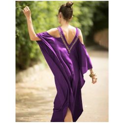 Bsubseach Beach Wear Dress Women Cold Shoulder V Neck 