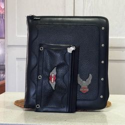 Harley Davidson school supplies Vtg binder pencil pouch