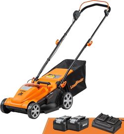LawnMaster CLMF4815E 48V MAX 15-inch Brushless Cordless Lawn Mower 2X24V MAX 4.0Ah Battery, Dual Charger