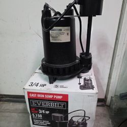 Everbilt Cast Iron Submersible Sump Pump 3/4 HP 