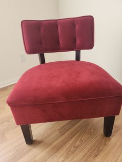 Red Velvet Accent Slipper Chair