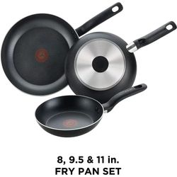 T-fal Specialty 3 PC Initiatives Nonstick Inside and Out, 8", 9.5", 11", NEW