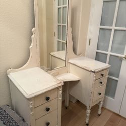 White Antique Vanity 