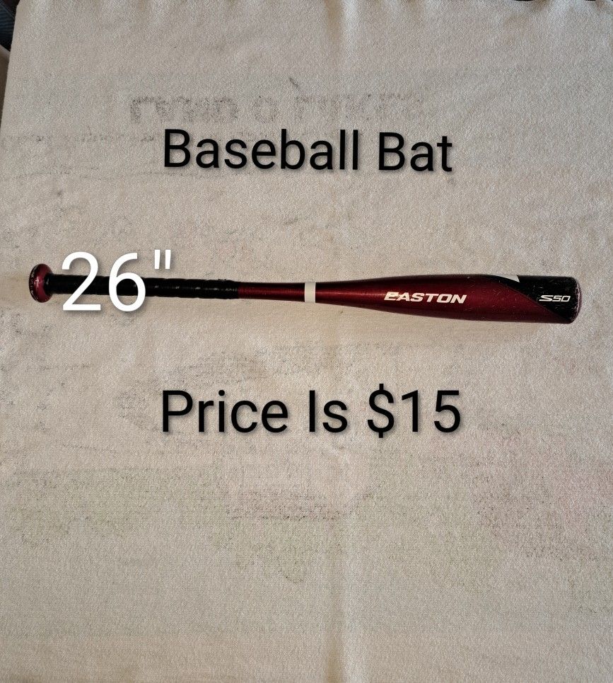 26" Easton S50 Baseball Bat (Price Is $15)
