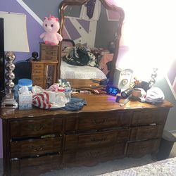 Dresser With Mirror And Night Stand Drawer