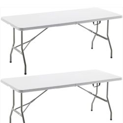 Folding Plastic Table 6ft 72"x29.5 Set of 2