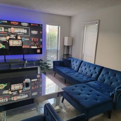 Elegant Modern Living Room Set .1 Couch ,2 Chairs ,1 Ottoman And 3 Bar Stool Chairs 