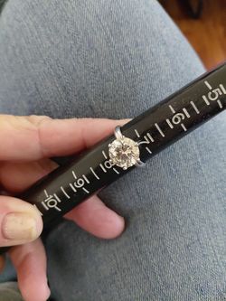 NEW STUNNING 3 CT SILVER MOISSANITE SOLITAIRE RING SIZE 7 1/2
