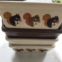 (4)🐿AUTUMN SQUIRREL 6" X 3 1/2"  RECTANGULAR LOAF PUMPKIN PANS🐿Michael’s Store