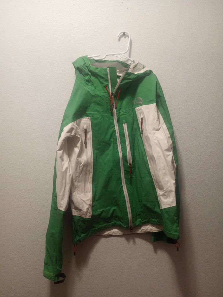Vintage The North Face Summit Series Women's Light Weight Rain Jacket Size Medium Green And White 