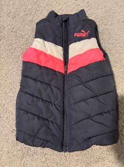 Girls Puma Gray PinkZip Up Vest  -Size 4T-Brand New