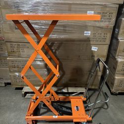 Hydraulic Lift Table Cart, 330lbs Load Capacity 50” Lifting Height, Manual Single Scissor Lift Table