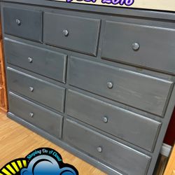 Nine Drawer Dresser Grey Pinewood Chest Cajonera Comoda Nueva 