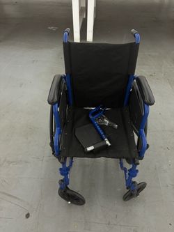 Blue Manual Wheelchair – Lightweight Transport Chair