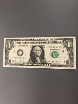 2013 $1 Bill Rare Serial Number