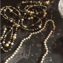 Two Pearl Necklaces (One Short & One Long)
