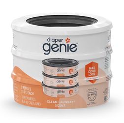 Diaper Genie Bags Refills 270 Count 3 Pack Clean Laundry Scent