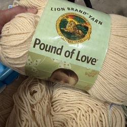 Yarn Bundle And Pre Crochet Squares  With Needles