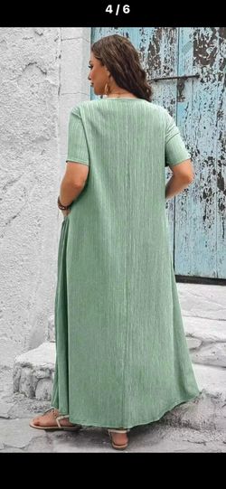 V-neck semi-Sheer dress XL