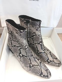 Vince Snake Print Ankle Boots