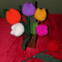 Crochet Tulips.  Tulipanes Tejidas A Mano. 