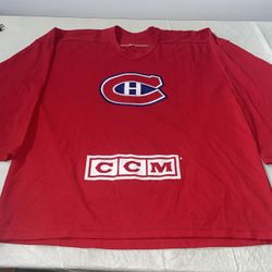 Mens Xl MONTREAL CANADIENS Practice Hockey Jersey Red Ccm Mic Habs 90s Clean Nhl