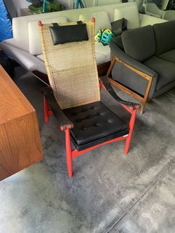 Muntendam Cane Back Red Chair