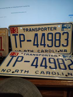 Old North Carolina license plates