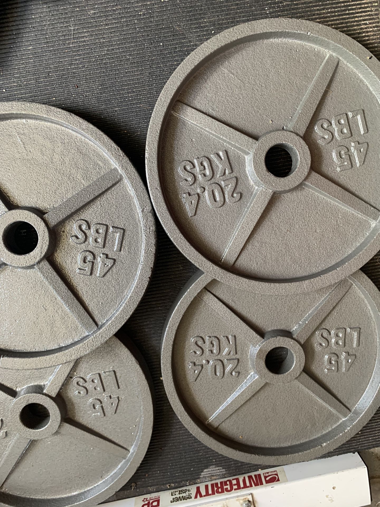 Like New 4x45 Lbs Olympic Weights Plates $85/ Pair