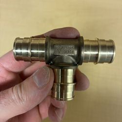 Brass Three-Quarter Inch Tee For Pex