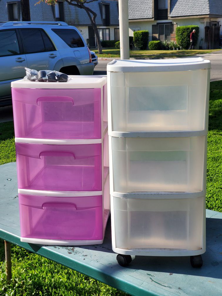 3 Drawer Plastic Storage Containers on Wheels