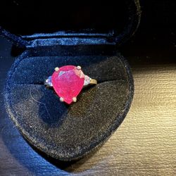 Silvery Ruby Ring Size 8