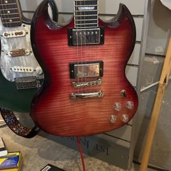epiphone SGModern Figured Transparent red