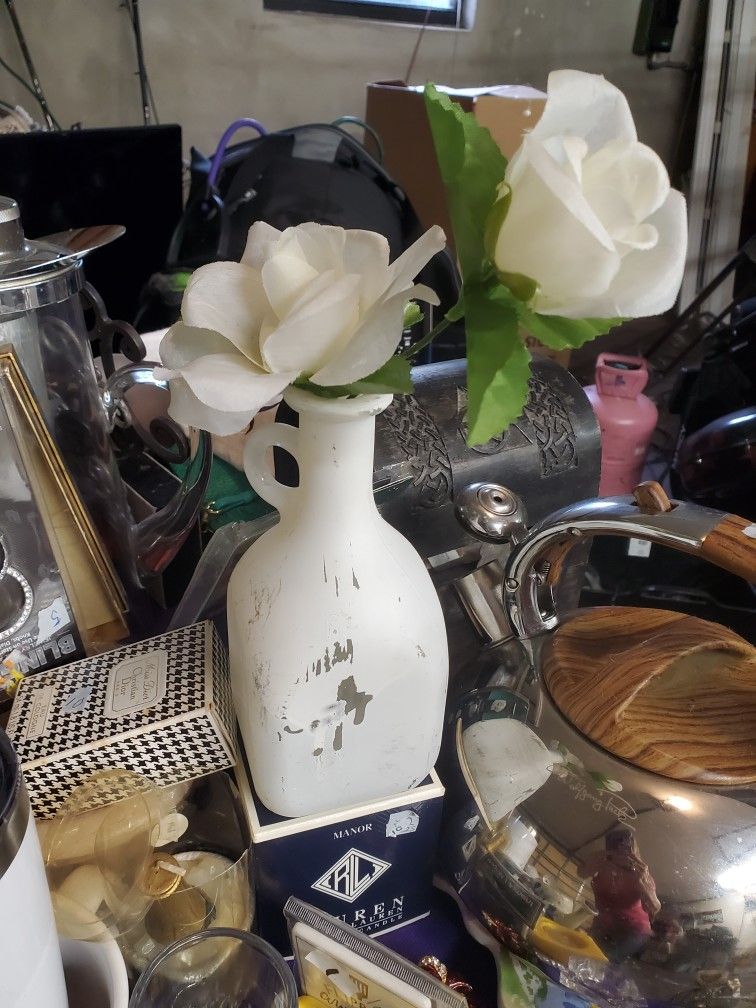 White Glass Decor $5 Each
