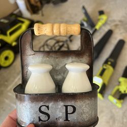 Decorative Salt and Pepper Shakers/Holder