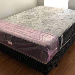 New queen mattress and box spring 2 pc bed frame is not included