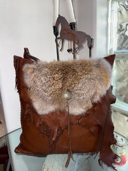 Chocolate Brown Leather Pillow