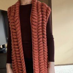 Burgundy Hand made knit vest