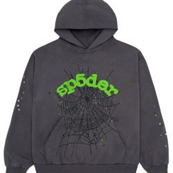 Sp5der Hoodie "Grey And Green
