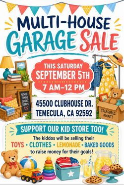 Multi-House Garage Sale – Sat 9/5 – Temecula