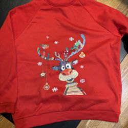 Raindeer Christmas Sweatshirt. Size med/large