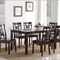 7-Pcs Dining Set Table + 6 Chairs new in box free local delivery