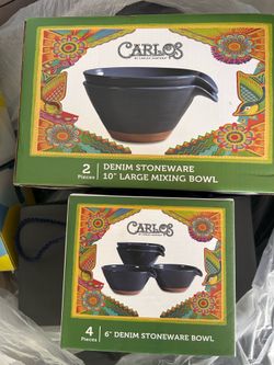 Denim Stoneware  6 “Bowls, Set Of 4 Carlos by Carlos Santana