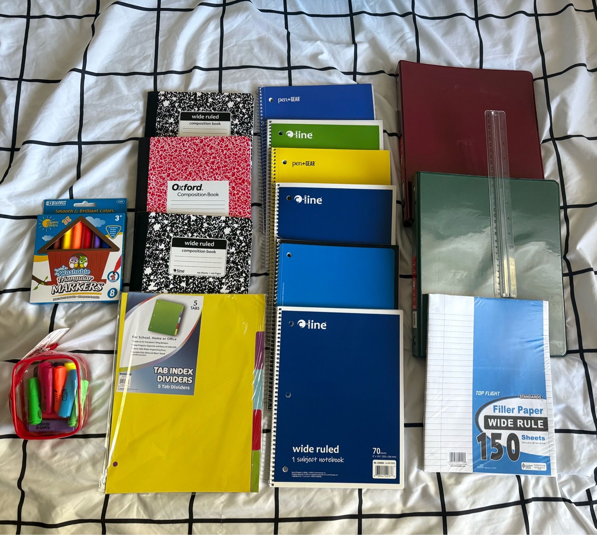 New school supplies