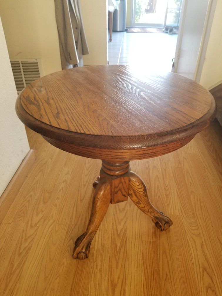 Solid Oak End Table