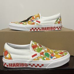 Vans x Haribo Gummy Classic Slip-On Shoes White Gold Men's 7 Women's 8.5