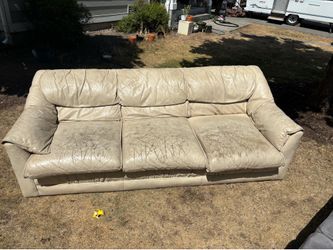 white leather couch