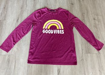Good Vibes Rainbow Graphic Long Sleeve Shirt – Size L